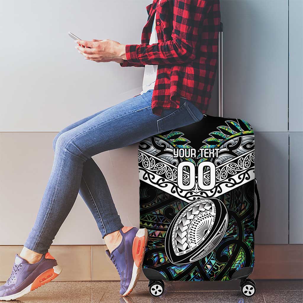 Custom New Zealand Luggage Cover Maori Rugby Tattoo Papua Shell