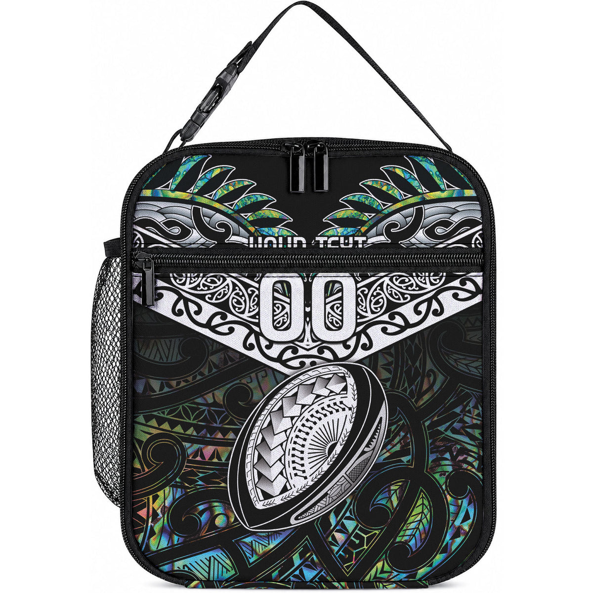 Custom New Zealand Lunch Bag Maori Rugby Tattoo Papua Shell LT9 10.2 × 8.3 × 4.3 inch Green - Polynesian Pride