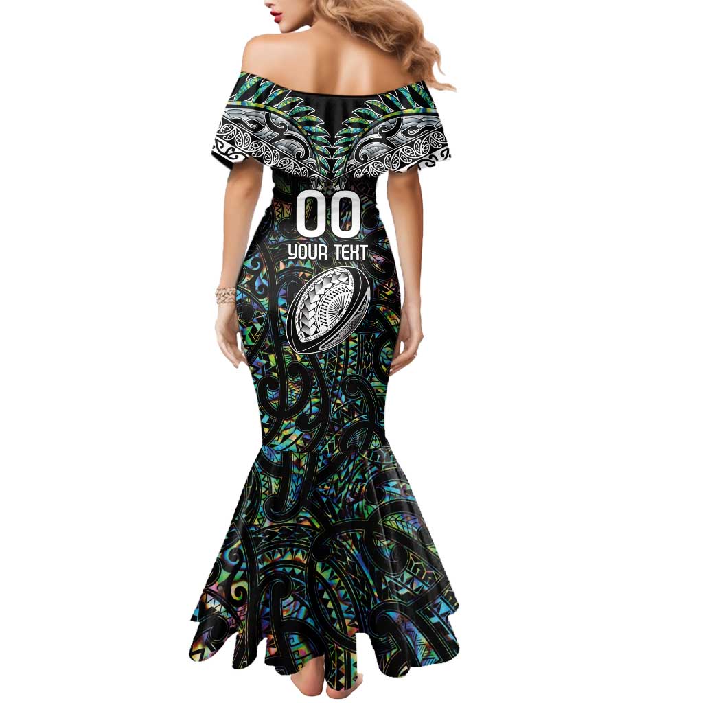 Custom New Zealand Mermaid Dress Maori Rugby Tattoo Papua Shell LT9 - Polynesian Pride