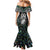 Custom New Zealand Mermaid Dress Maori Rugby Tattoo Papua Shell