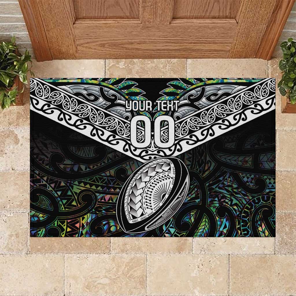 Custom New Zealand Rubber Doormat Maori Rugby Tattoo Papua Shell LT9 Green - Polynesian Pride