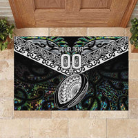 Custom New Zealand Rubber Doormat Maori Rugby Tattoo Papua Shell LT9 Green - Polynesian Pride