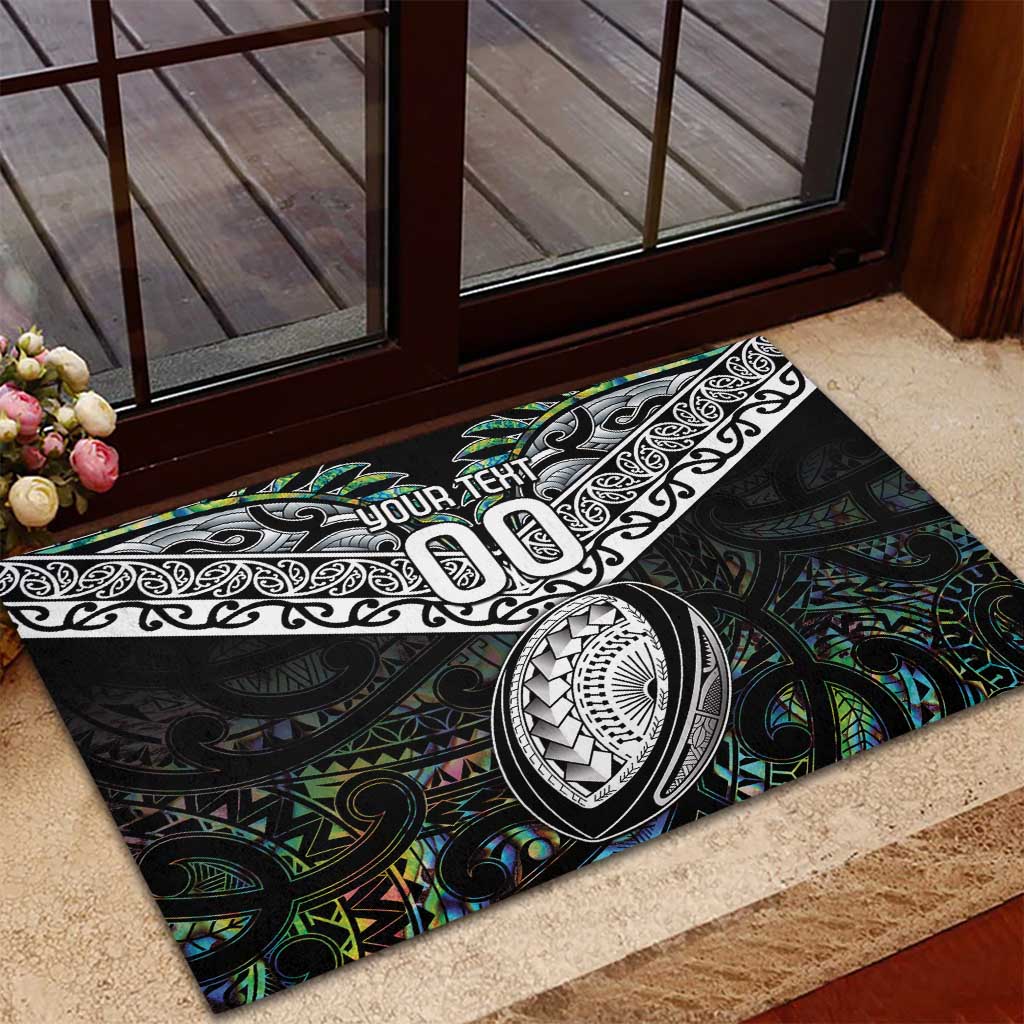Custom New Zealand Rubber Doormat Maori Rugby Tattoo Papua Shell LT9 - Polynesian Pride