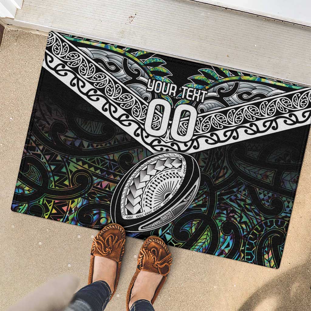 Custom New Zealand Rubber Doormat Maori Rugby Tattoo Papua Shell LT9 - Polynesian Pride