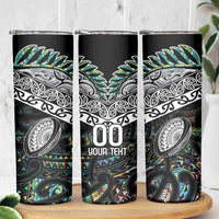Custom New Zealand Skinny Tumbler Maori Rugby Tattoo Papua Shell LT9 - Polynesian Pride