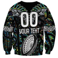 Custom New Zealand Sweatshirt Maori Rugby Tattoo Papua Shell LT9 - Polynesian Pride