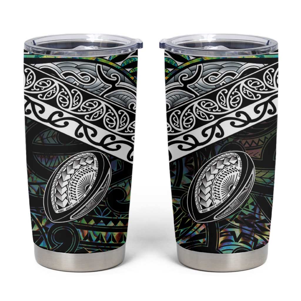 Custom New Zealand Tumbler Cup Maori Rugby Tattoo Papua Shell