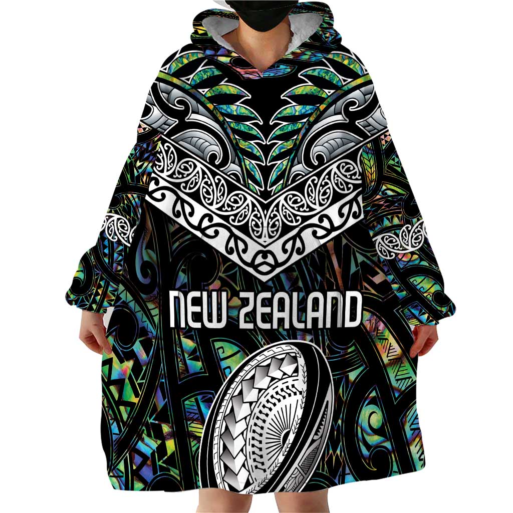 Custom New Zealand Wearable Blanket Hoodie Maori Rugby Tattoo Papua Shell LT9 - Polynesian Pride