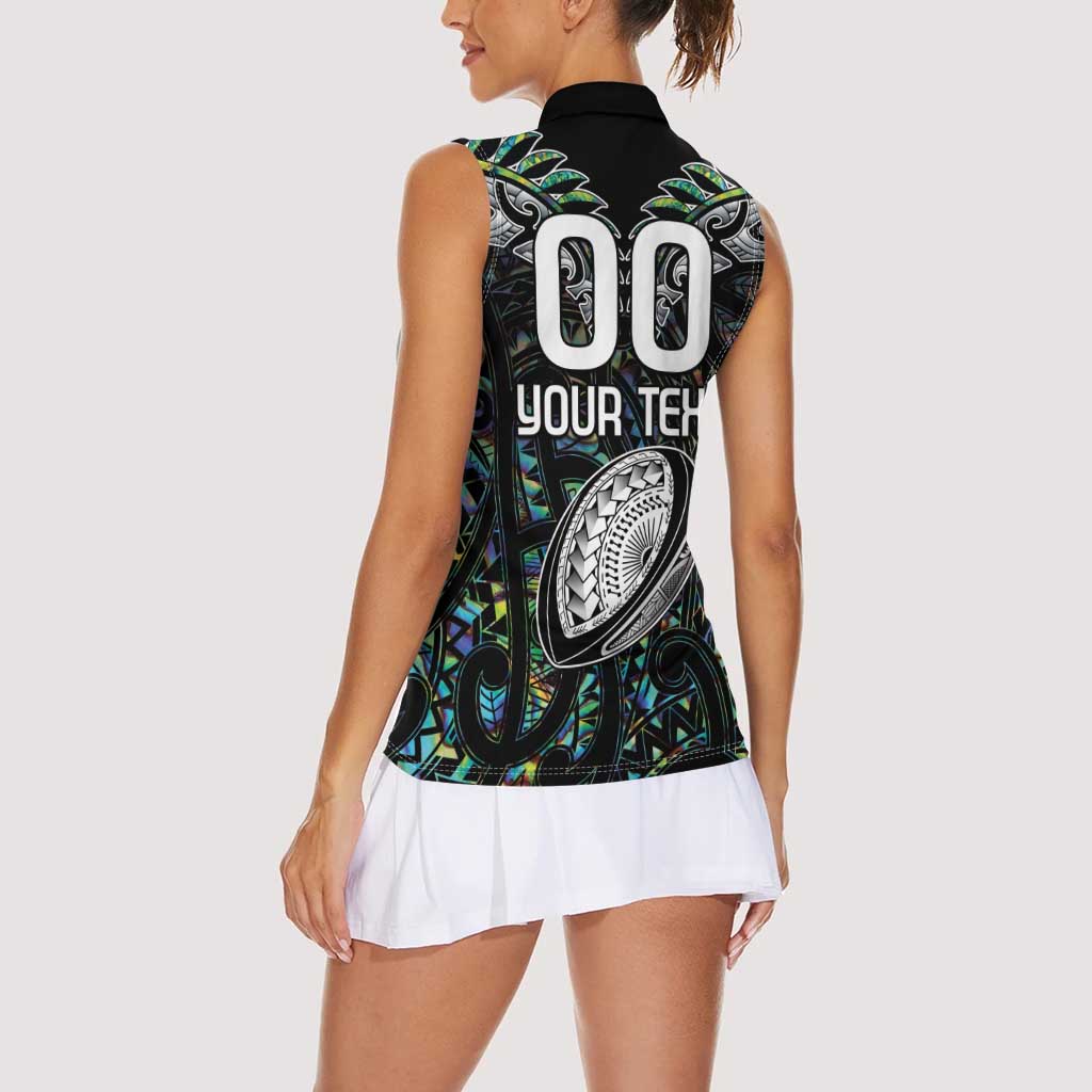 Custom New Zealand Women Sleeveless Polo Shirt Maori Rugby Tattoo Papua Shell LT9 - Polynesian Pride