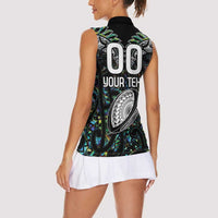 Custom New Zealand Women Sleeveless Polo Shirt Maori Rugby Tattoo Papua Shell LT9 - Polynesian Pride