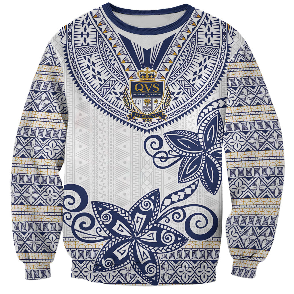Fiji Queen Victoria School Personalised Sweatshirt QVS 120 Years Queen Victoria Alumni Legacy LT9 Unisex White - Polynesian Pride