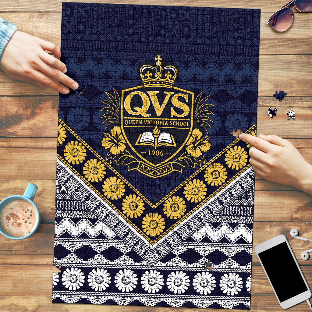 Fiji Queen Victoria School Puzzle QVS 1906 Generational School Legacy LT9 Blue - Polynesian Pride