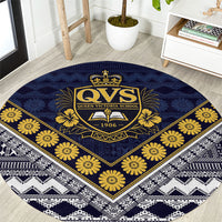 Fiji Queen Victoria School Round Carpet QVS 1906 Generational School Legacy LT9 Blue - Polynesian Pride
