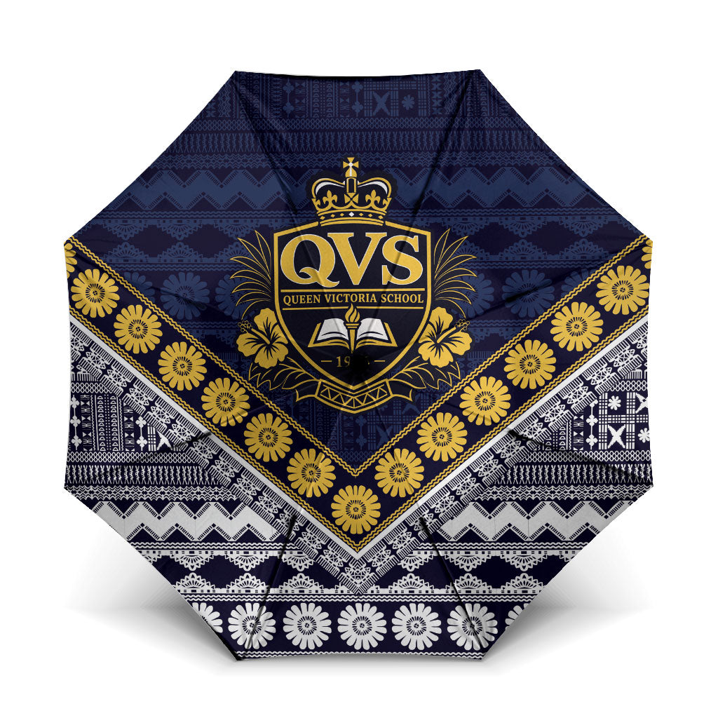 Fiji Queen Victoria School Umbrella QVS 1906 Generational School Legacy LT9 One Size Folded 11.42 inch Opened Diameter 37.4 inch Blue - Polynesian Pride