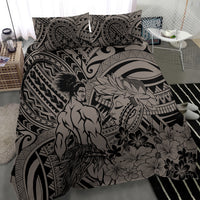 Beauty and The Warrior Polynesian Valentine Bedding Set Hibiscus FLowers Brown Style LT9 - Polynesian Pride