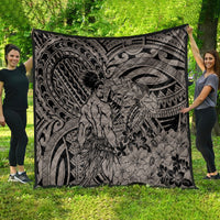 Beauty and The Warrior Polynesian Valentine Quilt Hibiscus FLowers Brown Style LT9 - Polynesian Pride