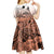 Beauty and The Warrior Polynesian Valentine Kid Short Sleeve Dress Hibiscus FLowers Orange Style LT9 - Polynesian Pride