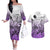 Beauty and The Warrior Polynesian Valentine Couples Matching Off The Shoulder Long Sleeve Dress and Hawaiian Shirt Hibiscus FLowers Purple Style LT9 Purple - Polynesian Pride