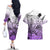 Beauty and The Warrior Polynesian Valentine Couples Matching Off The Shoulder Long Sleeve Dress and Hawaiian Shirt Hibiscus FLowers Purple Style LT9 - Polynesian Pride