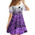 Beauty and The Warrior Polynesian Valentine Kid Short Sleeve Dress Hibiscus FLowers Purple Style LT9 - Polynesian Pride