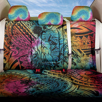 Beauty and The Warrior Polynesian Valentine Back Car Seat Cover Hibiscus FLowers Rainbow Style LT9 One Size Rainbow - Polynesian Pride