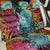 Beauty and The Warrior Polynesian Valentine Back Car Seat Cover Hibiscus FLowers Rainbow Style LT9