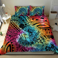 Beauty and The Warrior Polynesian Valentine Bedding Set Hibiscus FLowers Rainbow Style LT9 - Polynesian Pride