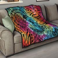 Beauty and The Warrior Polynesian Valentine Quilt Hibiscus FLowers Rainbow Style LT9 - Polynesian Pride