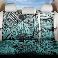 Beauty and The Warrior Polynesian Valentine Back Car Seat Cover Hibiscus FLowers Turquoise Style LT9 One Size Turquoise - Polynesian Pride