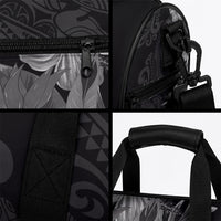 Hawaii Tropical Flowers Tribal Pattern Duffle Bag Black Style LT9 - Polynesian Pride