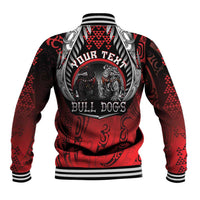 Aotearoa Bulldog Personalised Baseball Jacket Maori Kowhaiwhai Motif