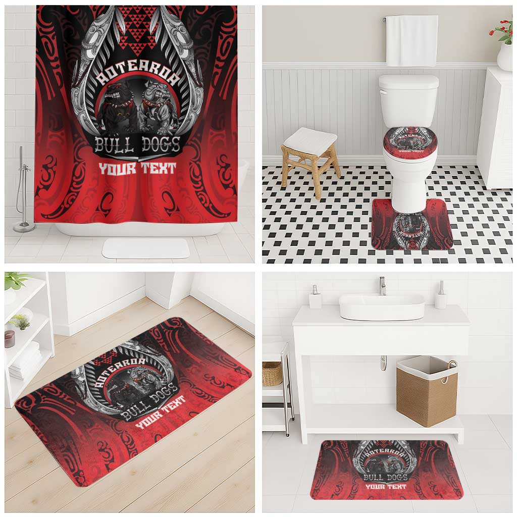 Aotearoa Bulldog Personalised Bathroom Set Maori Kowhaiwhai Motif - Polynesian Pride