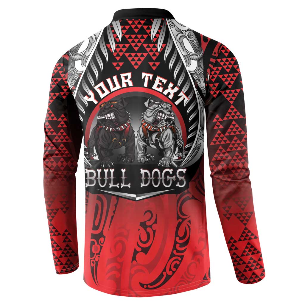 Aotearoa Bulldog Personalised Button Sweatshirt Maori Kowhaiwhai Motif