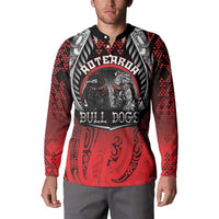 Aotearoa Bulldog Personalised Button Sweatshirt Maori Kowhaiwhai Motif