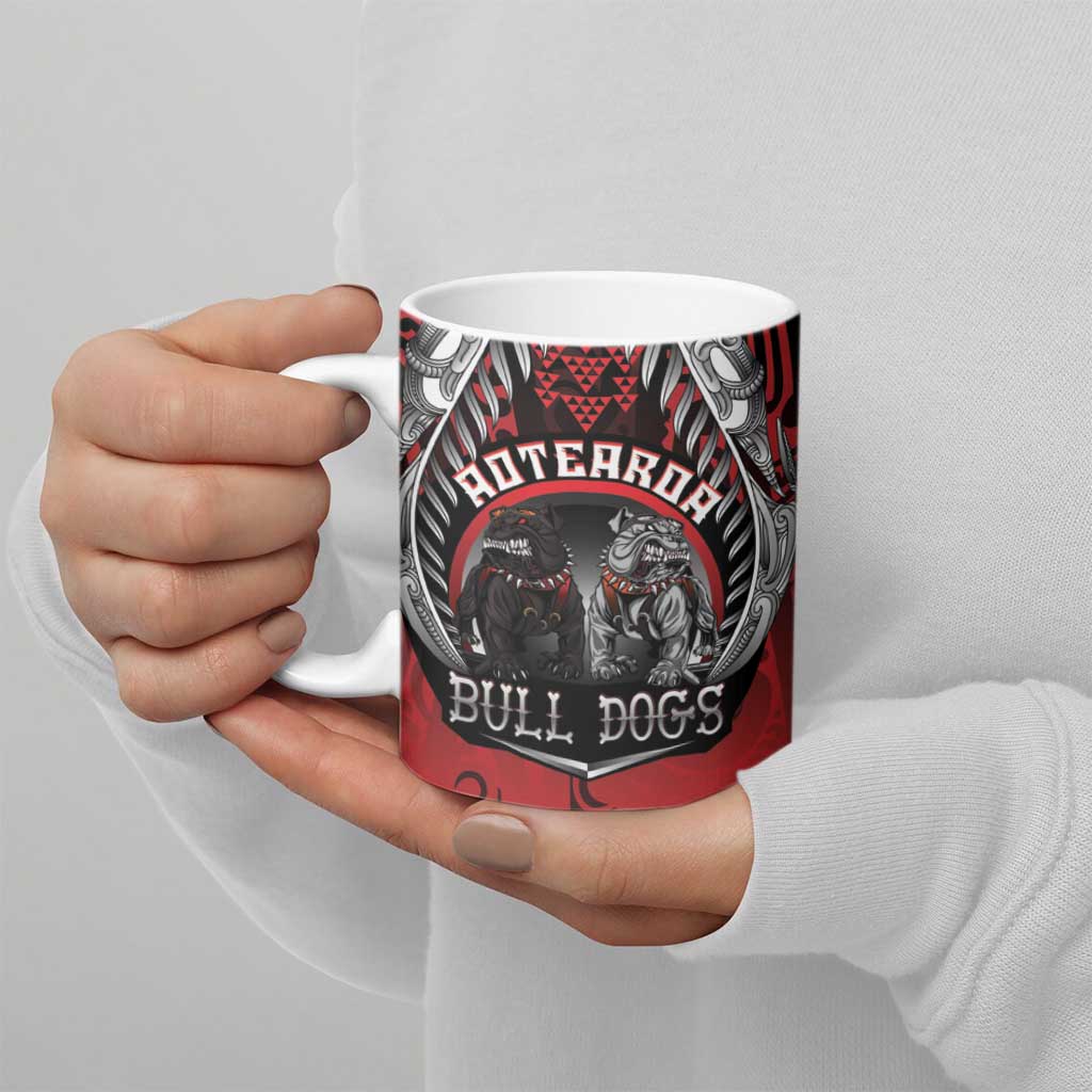 Aotearoa Bulldog Personalised Ceramic Mug Maori Kowhaiwhai Motif - Polynesian Pride