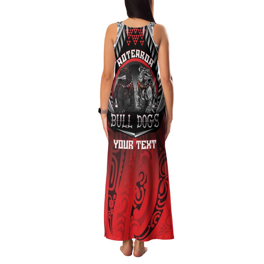 Aotearoa Bulldog Personalised Family Matching Tank Maxi Dress and Hawaiian Shirt Maori Kowhaiwhai Motif