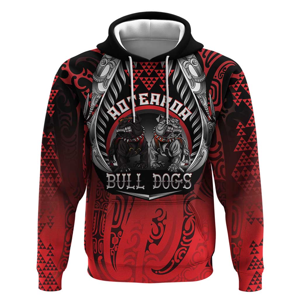 Aotearoa Bulldog Personalised Hoodie Maori Kowhaiwhai Motif