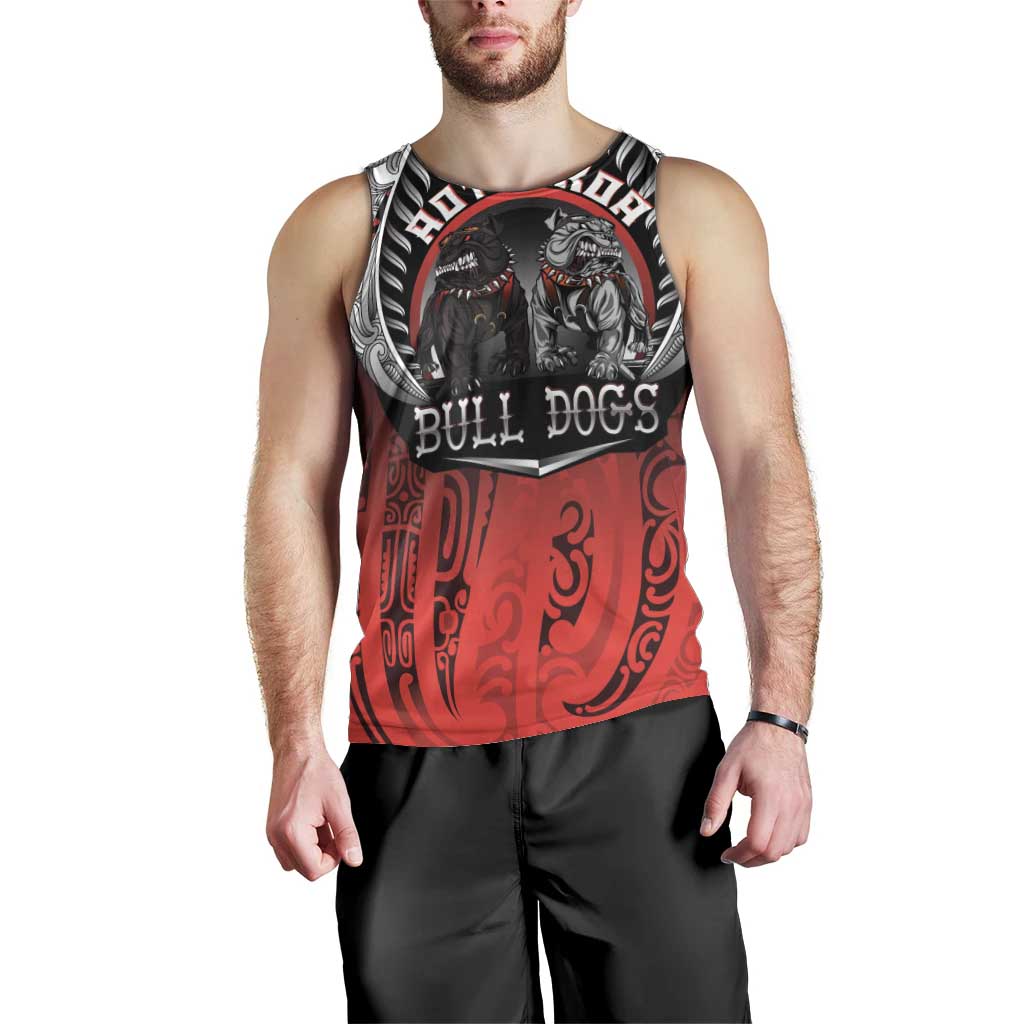 Aotearoa Bulldog Personalised Men Tank Top Maori Kowhaiwhai Motif