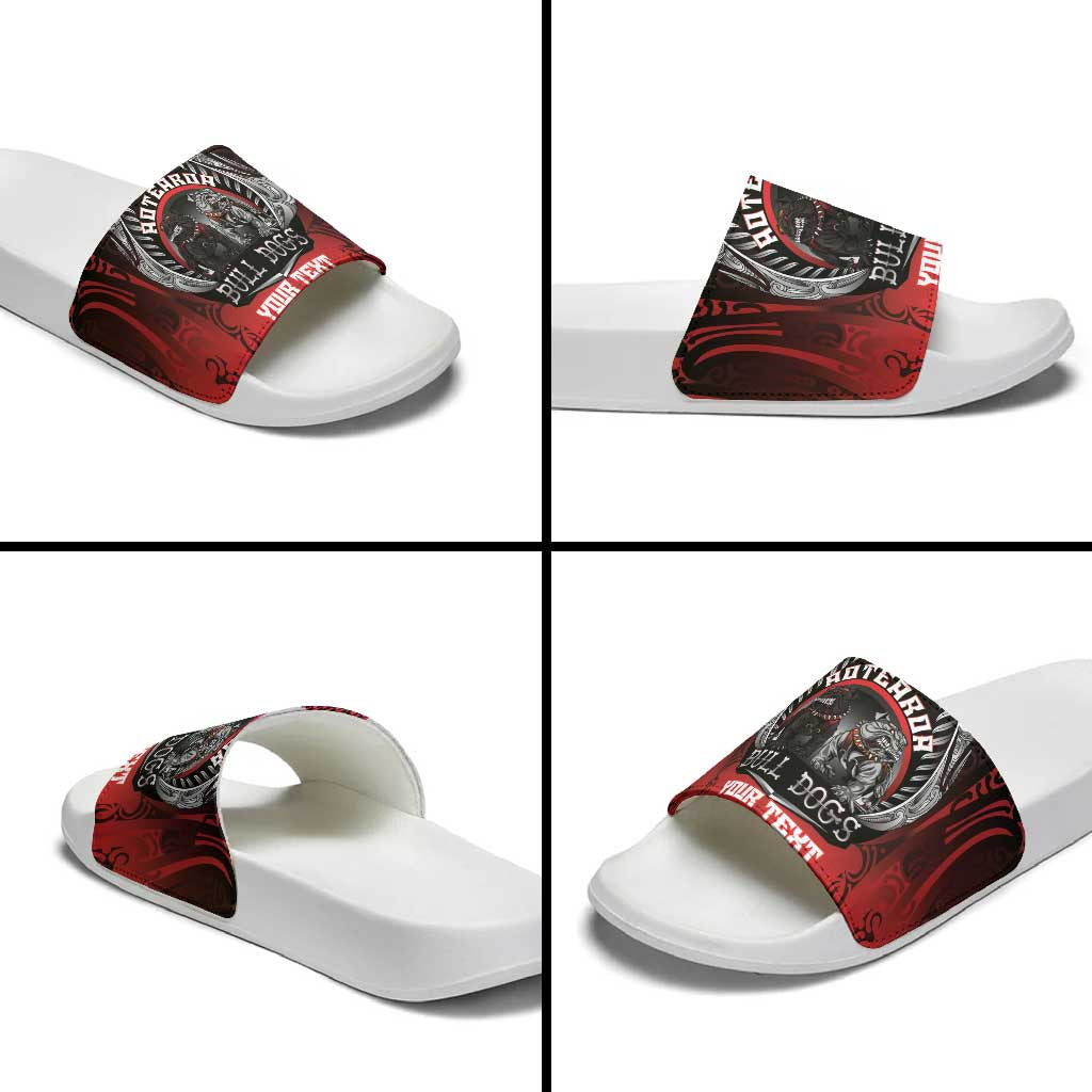 Aotearoa Bulldog Personalised Slide Sandals Maori Kowhaiwhai Motif - Polynesian Pride