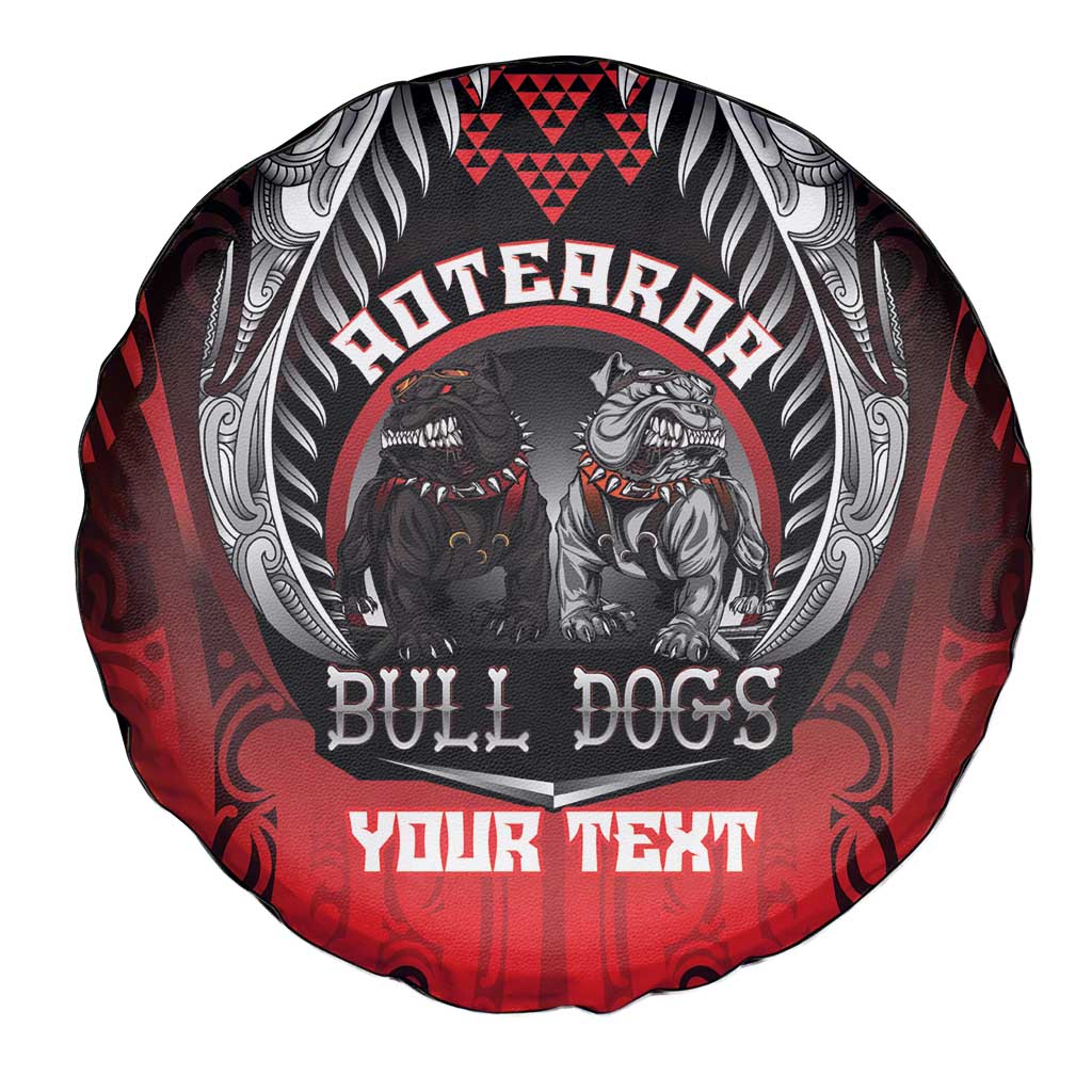 Aotearoa Bulldog Personalised Spare Tire Cover Maori Kowhaiwhai Motif