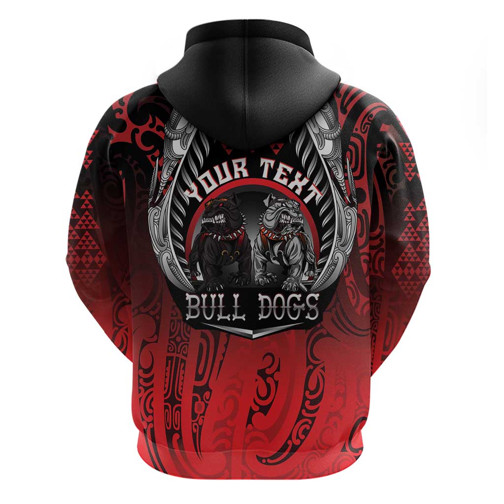 Aotearoa Bulldog Personalised Zip Hoodie Maori Kowhaiwhai Motif