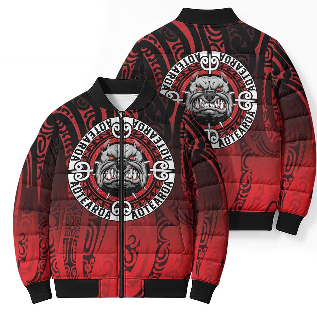Aotearoa Bulldog Bomber Puffer Jacket New Zealand Kowhaiwhai Tribal - Polynesian Pride