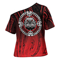 Aotearoa Bulldog Cross Shoulder Shirt New Zealand Kowhaiwhai Tribal - Polynesian Pride