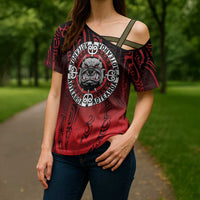 Aotearoa Bulldog Cross Shoulder Shirt New Zealand Kowhaiwhai Tribal - Polynesian Pride