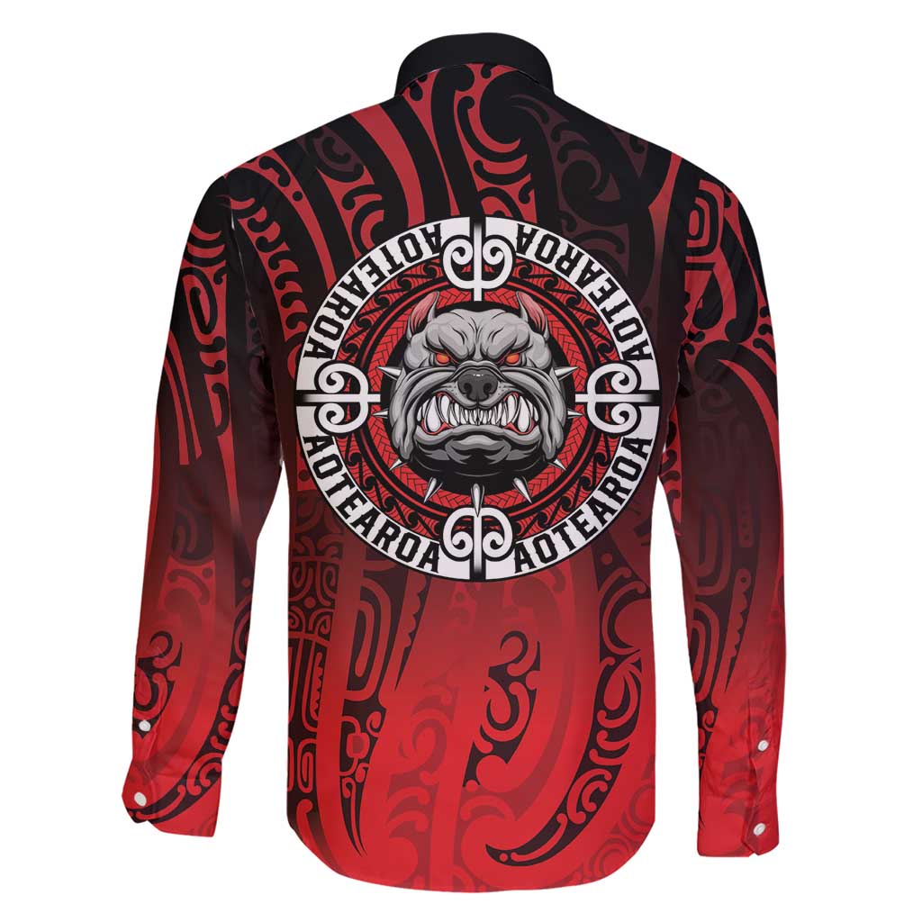 Aotearoa Bulldog Family Matching Short Sleeve Bodycon Dress and Hawaiian Shirt New Zealand Kowhaiwhai Tribal