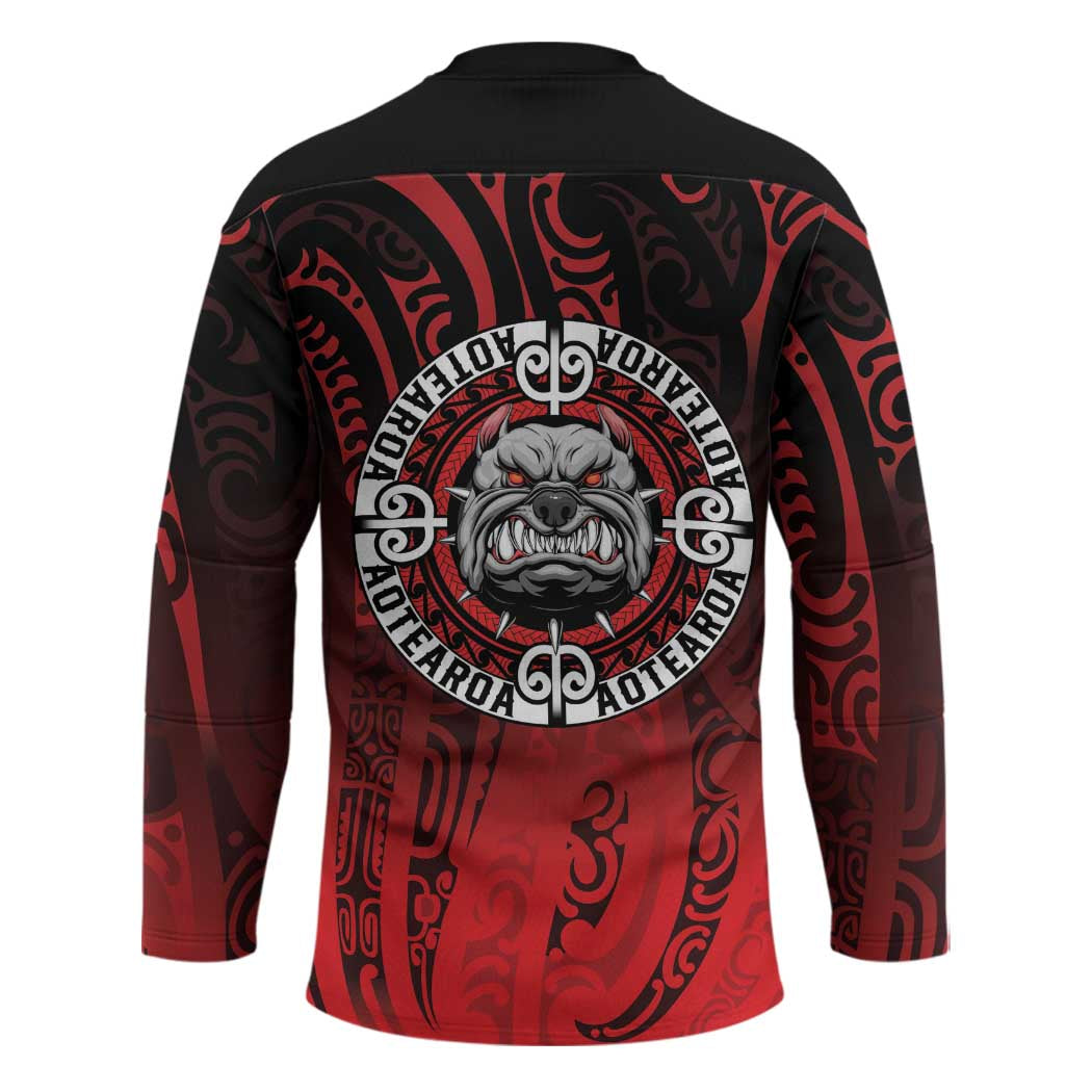 Aotearoa Bulldog Hockey Jersey New Zealand Kowhaiwhai Tribal - Polynesian Pride
