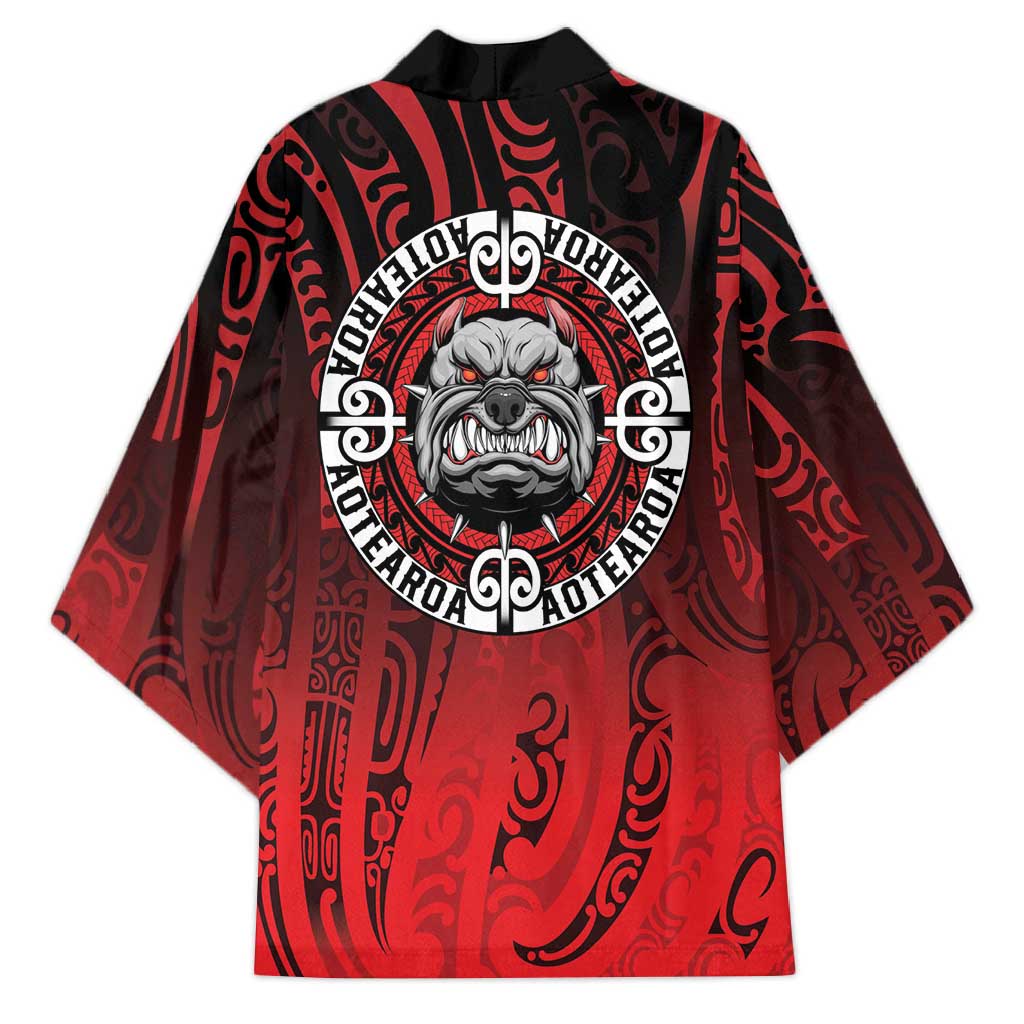 Aotearoa Bulldog Kimono New Zealand Kowhaiwhai Tribal - Polynesian Pride