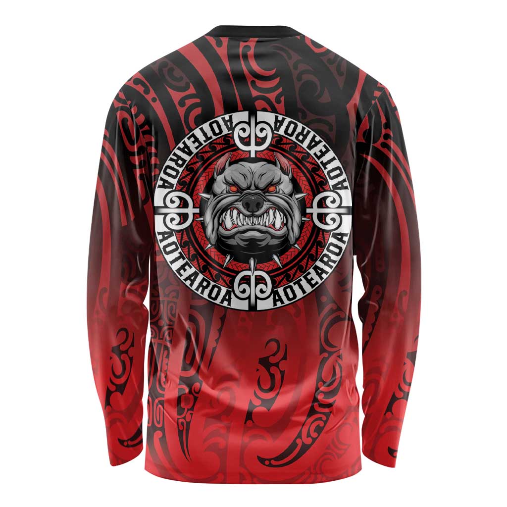 Aotearoa Bulldog Long Sleeve Shirt New Zealand Kowhaiwhai Tribal