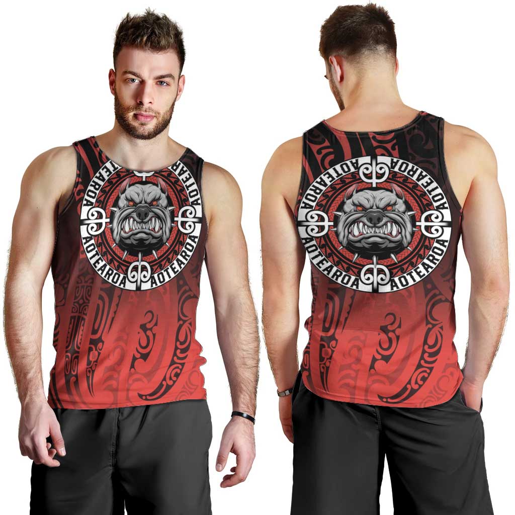 Aotearoa Bulldog Men Tank Top New Zealand Kowhaiwhai Tribal