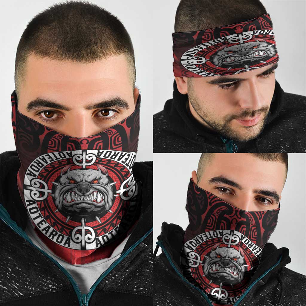 Aotearoa Bulldog Neck Gaiter New Zealand Kowhaiwhai Tribal - Polynesian Pride